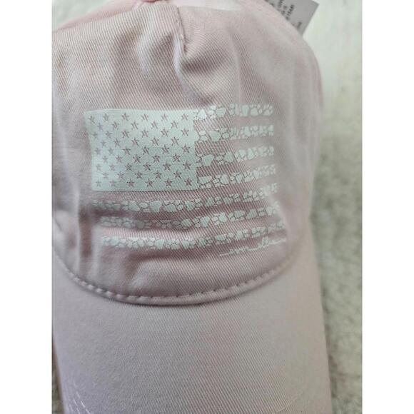 BNWT Women's New Ever Ellis Hat Cap Canines & Veterans USA Flag Paws Strap Back - Picture 7 of 11